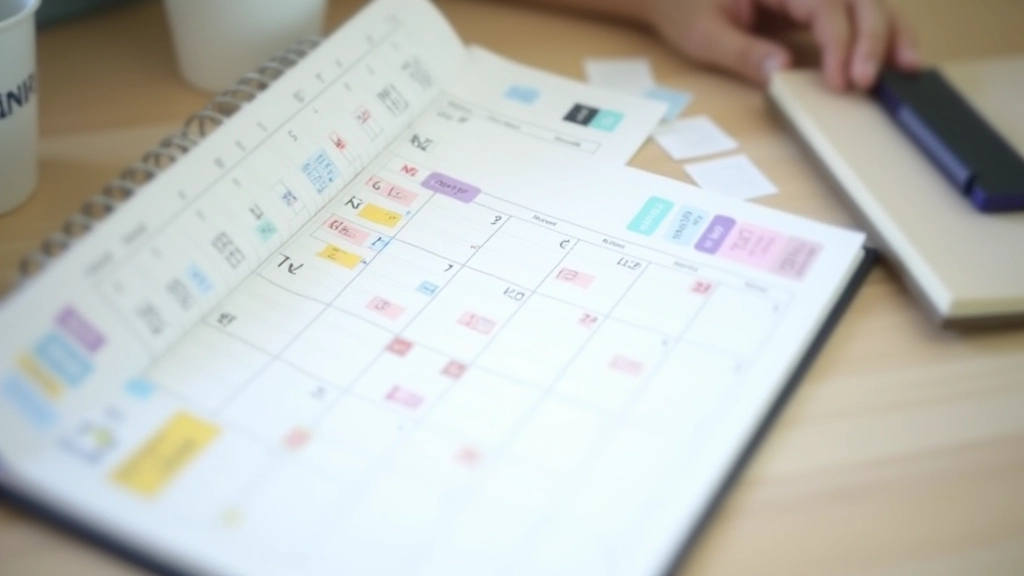 Calendar showing important tax dates marked with financial planning notes